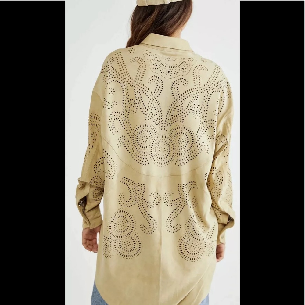 Free People Arabesane Suede Shirt Medium $795.00 By Mes Demoiselles - Picture 3 of 12